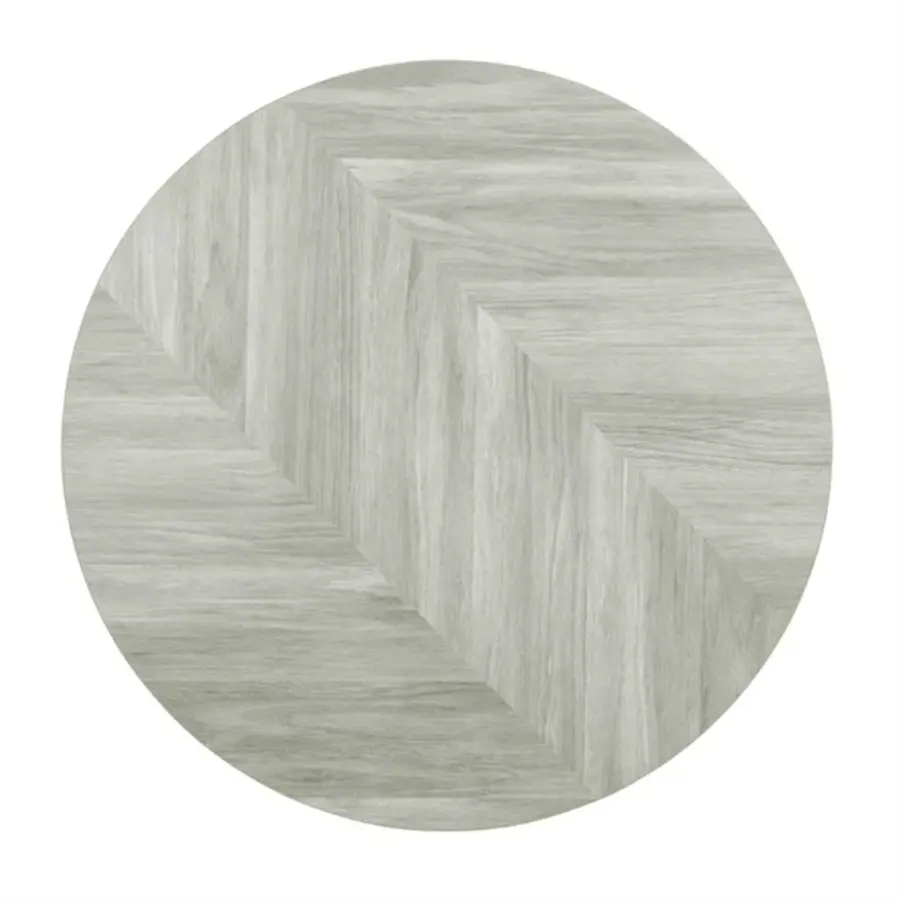 pre-drilled round table top chevron design | 600mm