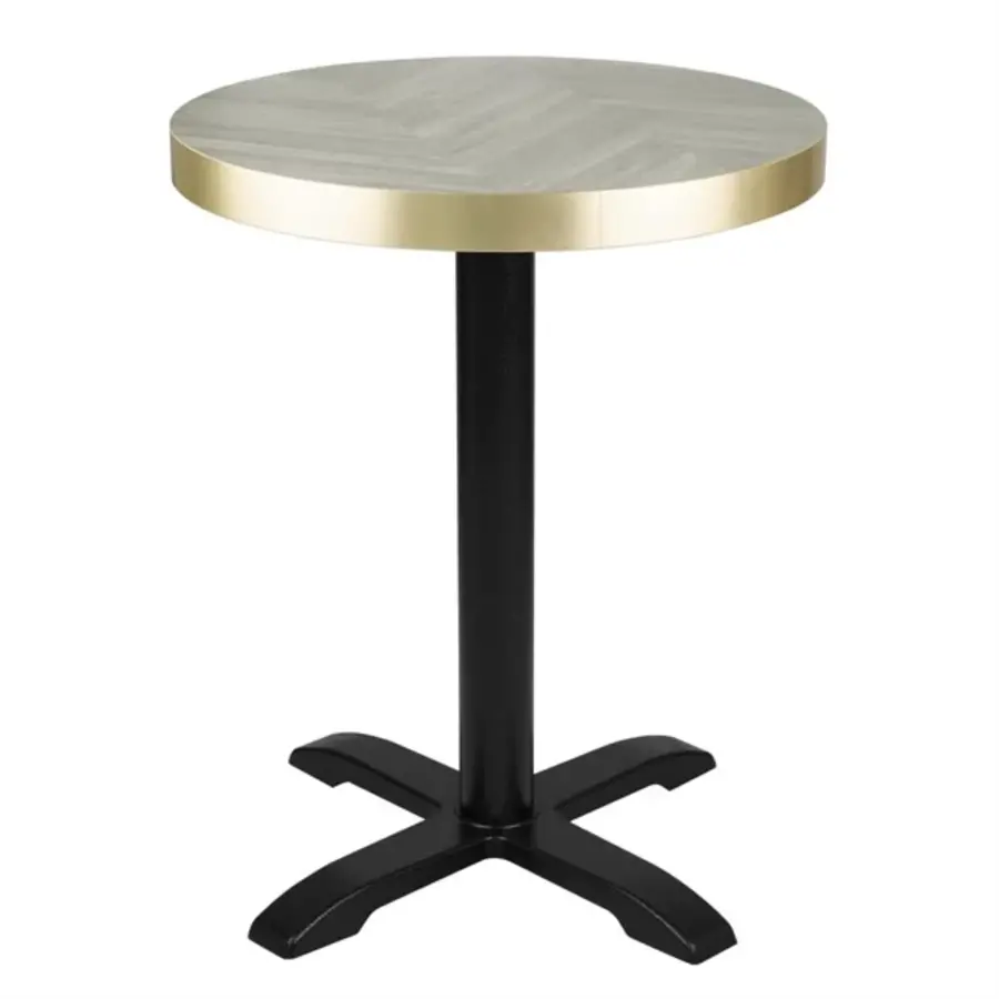 pre-drilled round table top chevron design | 600mm