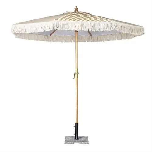  Bolero Bolero Sicilië ronde gestreepte parasol | Hardhout & kunststof | 248(h)cm 