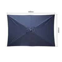 Parasol carré Séville | bleu marine | 257(h) x 200(l)cm