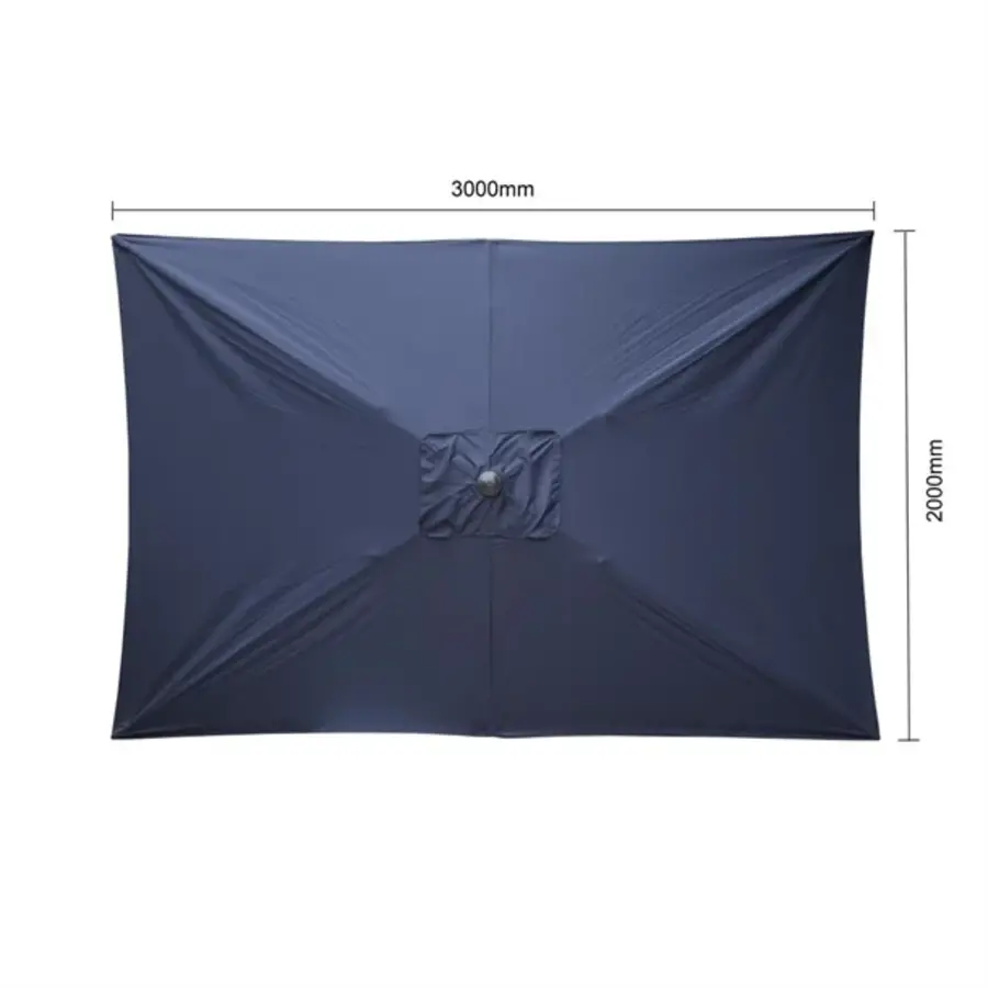 Parasol carré Séville | bleu marine | 257(h) x 200(l)cm