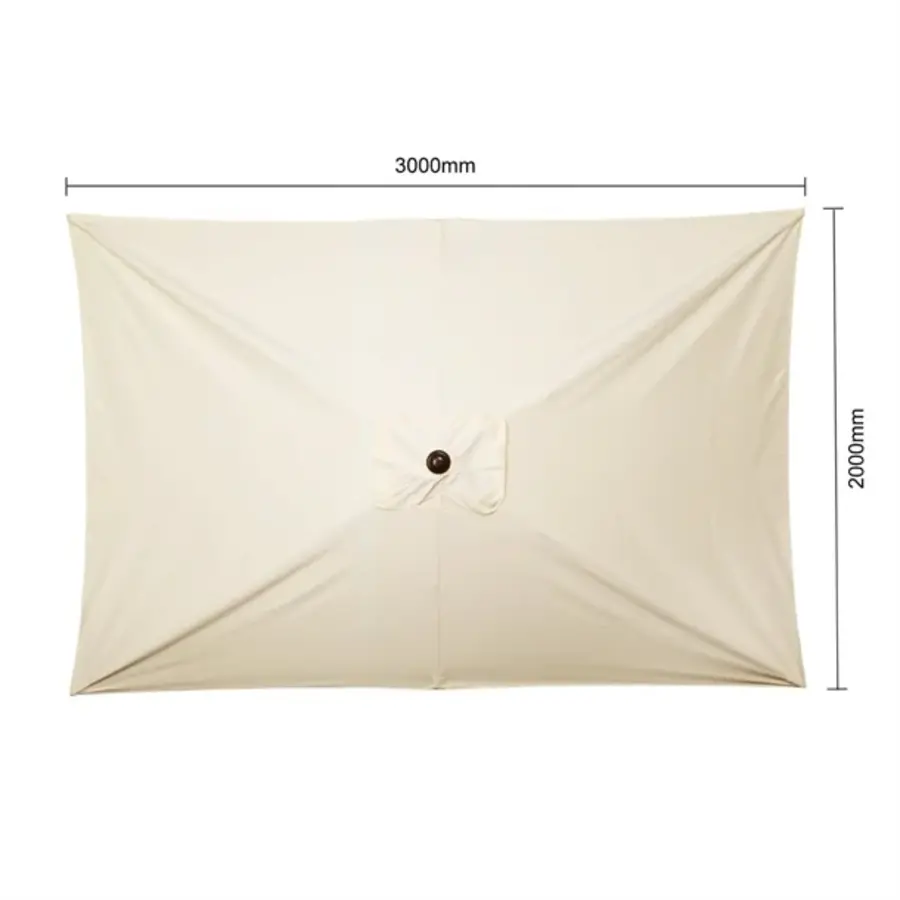 Seville square parasol | cream | 257(h) x 200(w)cm