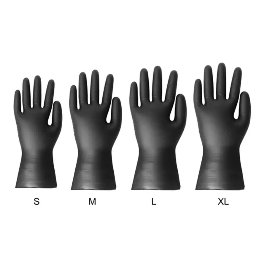 vinyl black powder free glove | S | (pack 100)