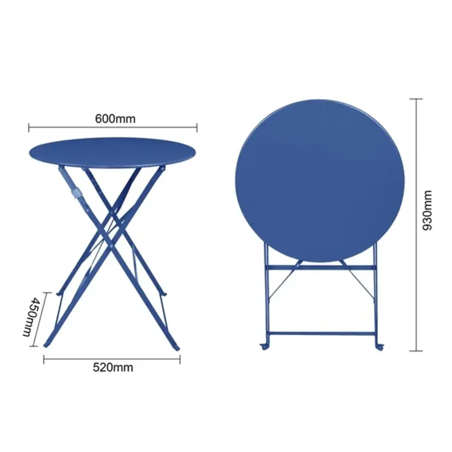 table ronde de style trottoir de Perth | Bleu marine | 71(h)cm