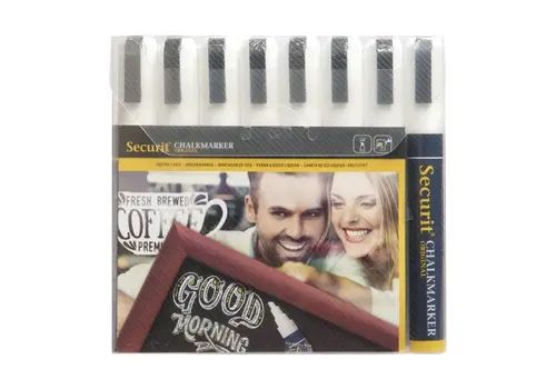  Securit Securit set of erasable chalk markers | 6mm white | (8 pieces) 