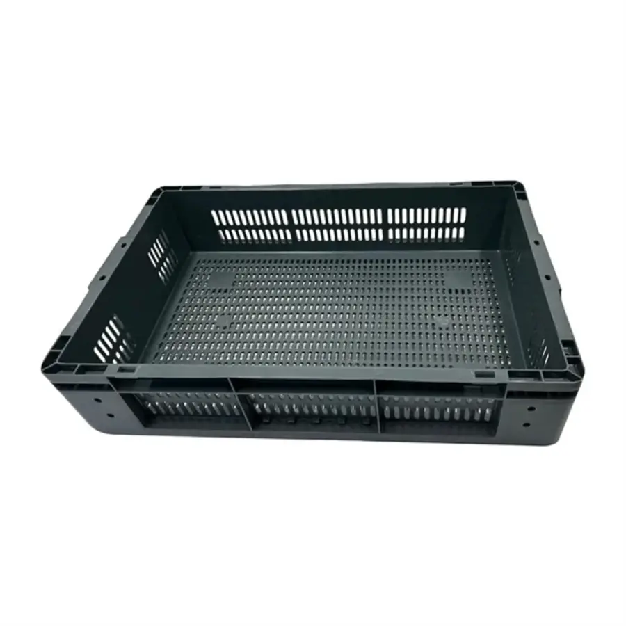 perforated plastic storage crate | 600x400x120mm