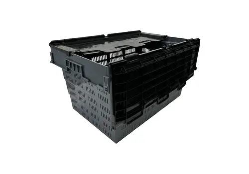  Vogue perforated plastic transport storage crate with fixed lid | 600x400x320mm 