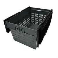 caisse de transport en plastique perforé avec couvercle fixe | 600x400x320mm