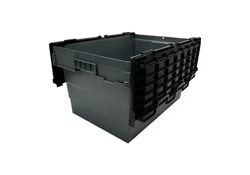  Vogue plastic transport storage crate with fixed lid | 600x400x320mm 