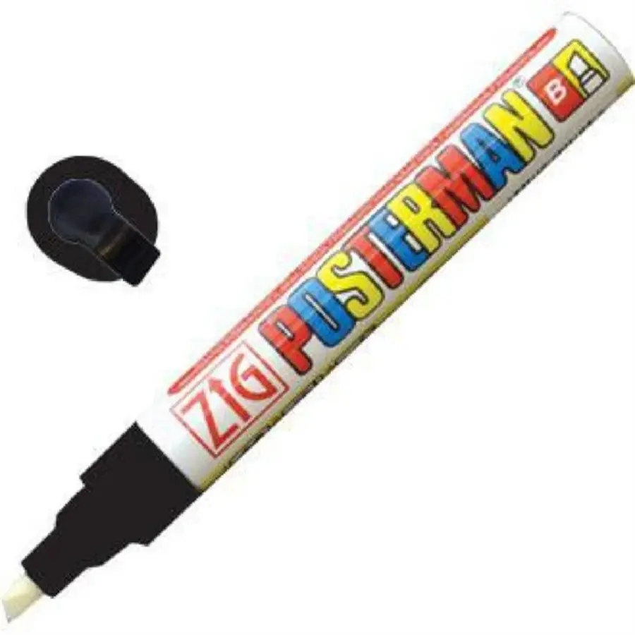 Zig Posterman weerbestendige krijtstift | Zwart | 6mm