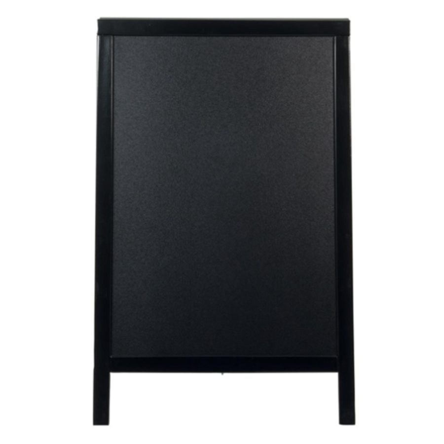 Petit panneau Black Woody avec craie pour trottoir | Bois | 89,5 (h) x 57 (l) x 6,8 (p) cm