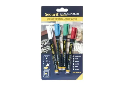  Securit Securit wisbare krijtstiften  | 2mm assorti |  (4 stuks) 