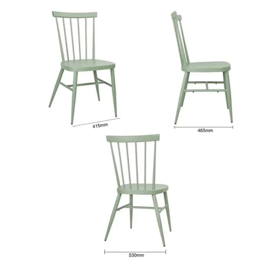 chaises en aluminium Windsor | Vert | 88(h) x 51(l)cm | (4 pièces)