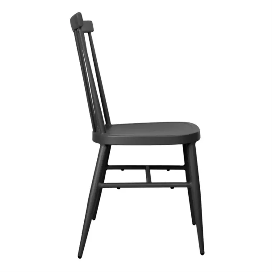 chaises en aluminium Windsor | Noir | 88(h) x 51(l)cm | (4 pièces)