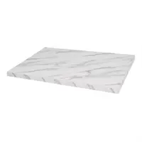 plateau de table rectangulaire pré-percé effet marbre | 4,8 (h) x 110 (l) x 70 (p) cm