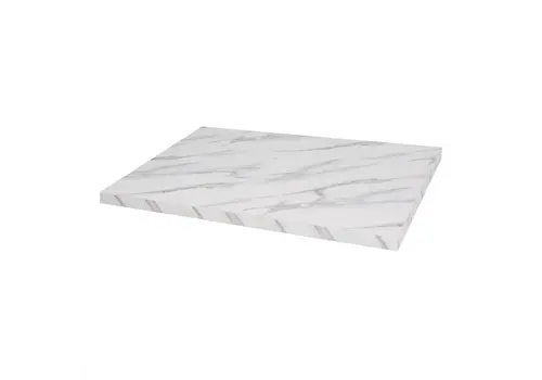 Bolero plateau de table rectangulaire pré-percé effet marbre | 4,8 (h) x 110 (l) x 70 (p) cm 