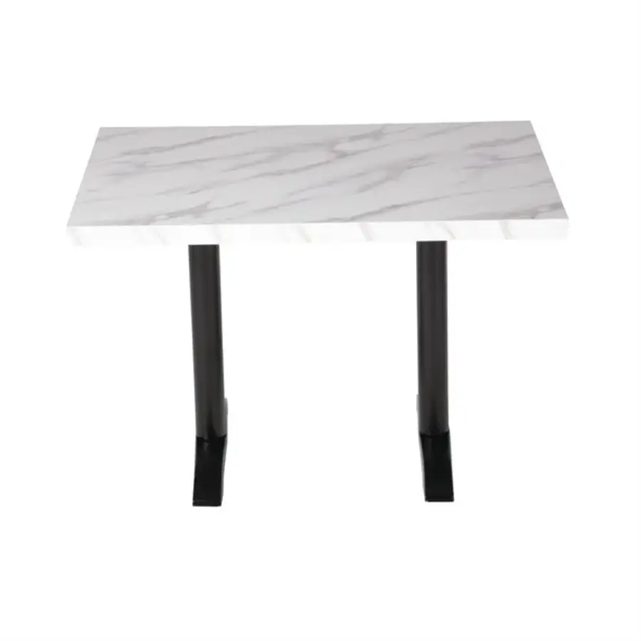 plateau de table rectangulaire pré-percé effet marbre | 4,8 (h) x 110 (l) x 70 (p) cm
