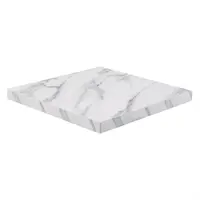 plateau de table carré pré-percé effet marbre | 4,8 (h) x 70 (l) x 70 (p) cm