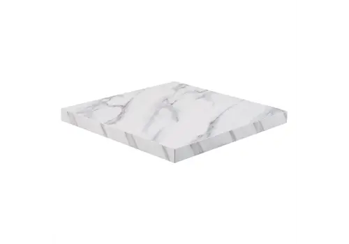  Bolero plateau de table carré pré-percé effet marbre | 4,8 (h) x 70 (l) x 70 (p) cm 