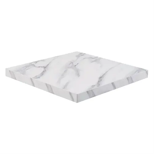  Bolero pre-drilled square table top with marble effect | 4.8(h) x 70(w) x 70(d)cm 