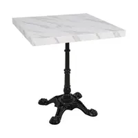vorgebohrte quadratische Tischplatte mit Marmoreffekt | 4,8 (H) x 70 (B) x 70 (T) cm