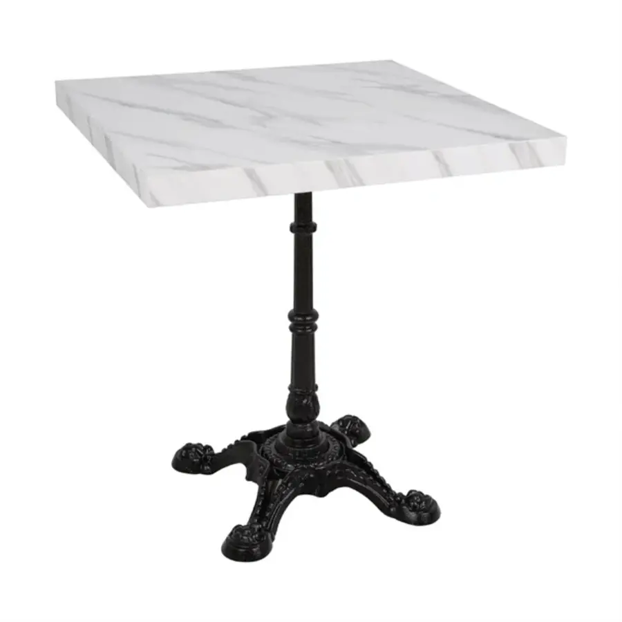 plateau de table carré pré-percé effet marbre | 4,8 (h) x 70 (l) x 70 (p) cm