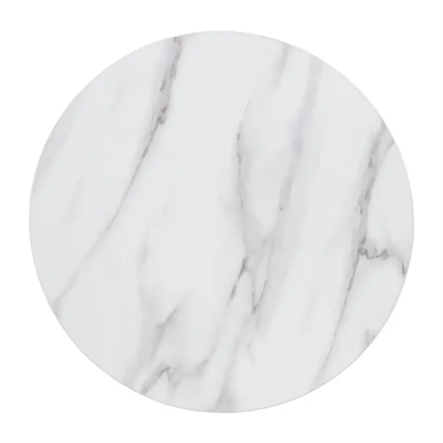 pre-drilled round marble effect table top | 4.8(h) x 60(w) x 60(d)cm