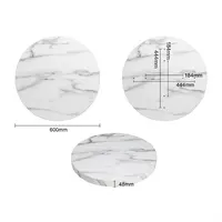 vorgebohrte runde Tischplatte mit Marmoreffekt | 4,8 (H) x 60 (B) x 60 (T) cm