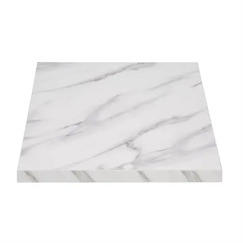  Bolero pre-drilled square table top with marble effect | 4.8(h) x 60(w) x 60(d)cm 