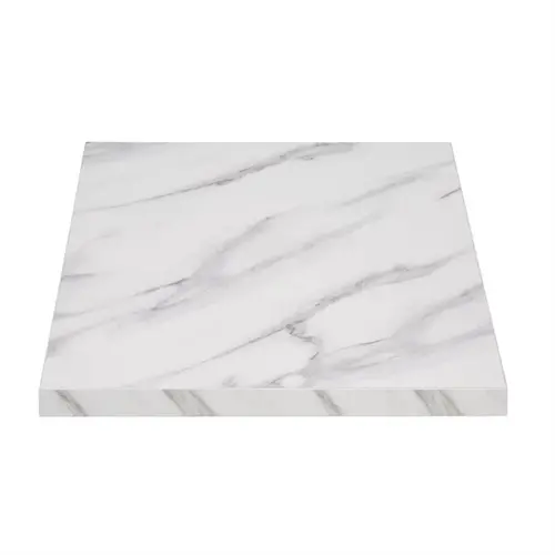  Bolero vorgebohrte quadratische Tischplatte mit Marmoreffekt | 4,8 (H) x 60 (B) x 60 (T) cm 