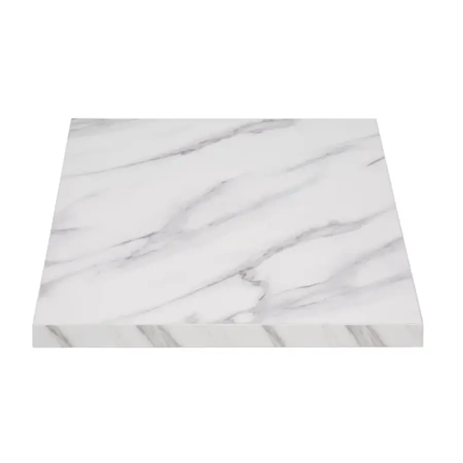 plateau de table carré pré-percé effet marbre | 4,8 (h) x 60 (l) x 60 (p) cm