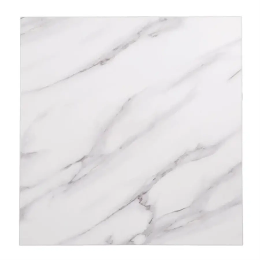 plateau de table carré pré-percé effet marbre | 4,8 (h) x 60 (l) x 60 (p) cm