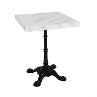 vorgebohrte quadratische Tischplatte mit Marmoreffekt | 4,8 (H) x 60 (B) x 60 (T) cm