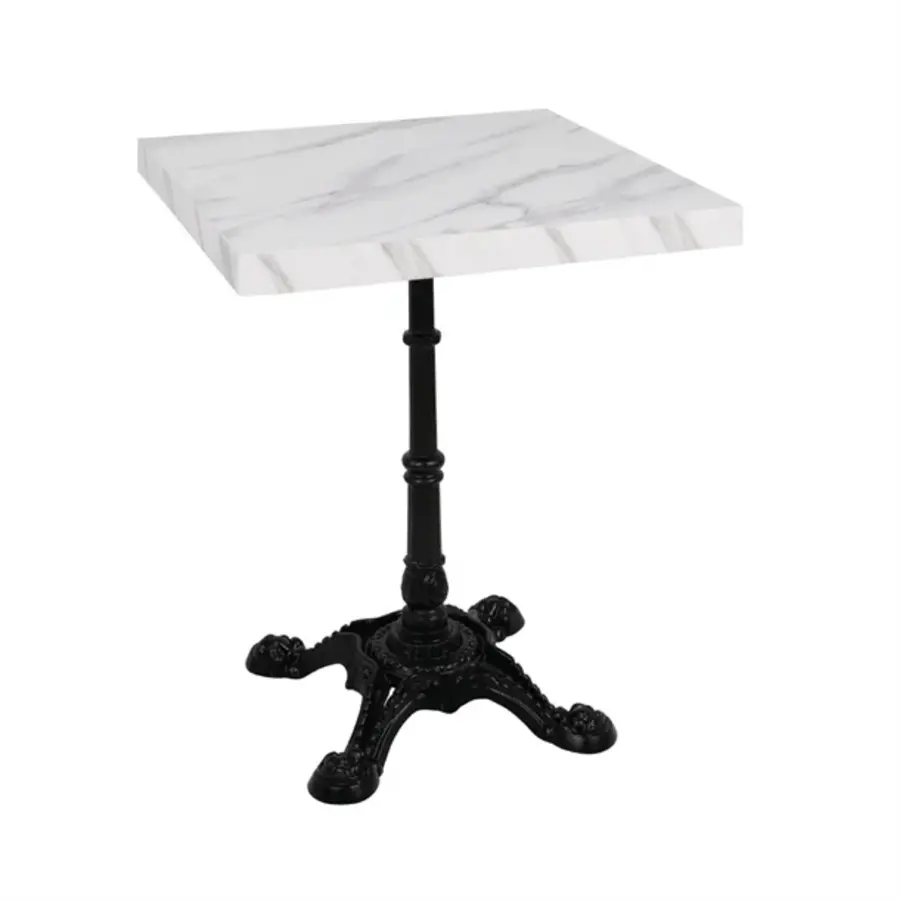 plateau de table carré pré-percé effet marbre | 4,8 (h) x 60 (l) x 60 (p) cm