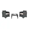 Bolero PP armchair and table wicker set | Gray | 75.5(h) x 65.7(w) x 70.3(d)cm