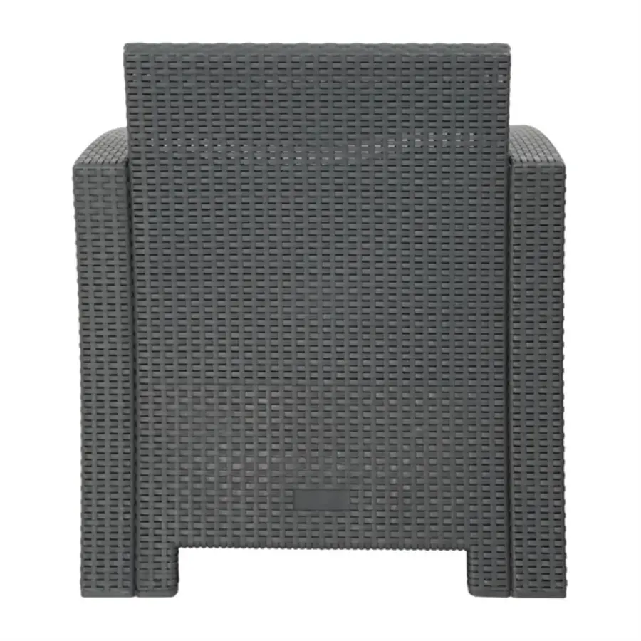 PP armchair and table wicker set | Grey | 75.5(h) x 65.7(w) x 70.3(d)cm