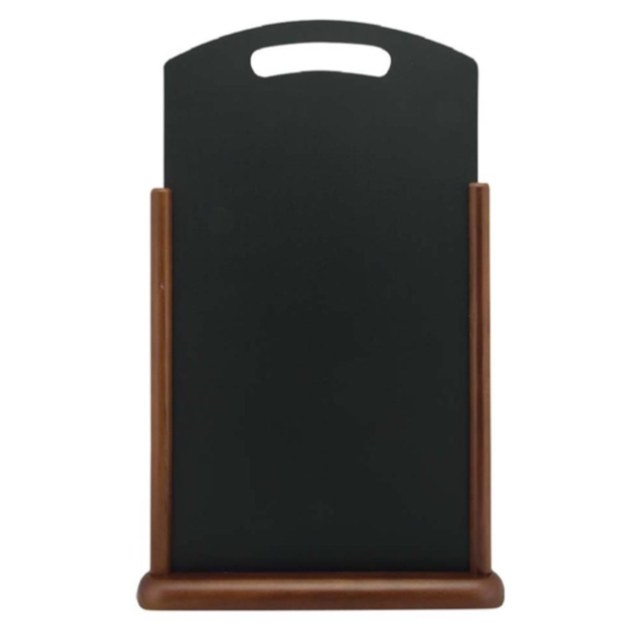 table tableau noir avec poignée et finition laquée marron foncé | Bois