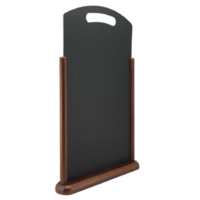 Chalkboard table with handle and dark brown lacquered finish | Wood
