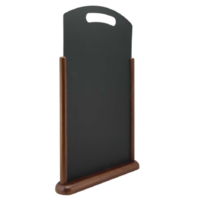 Securit table chalkboard with handle and dark brown lacquered finish | Wood