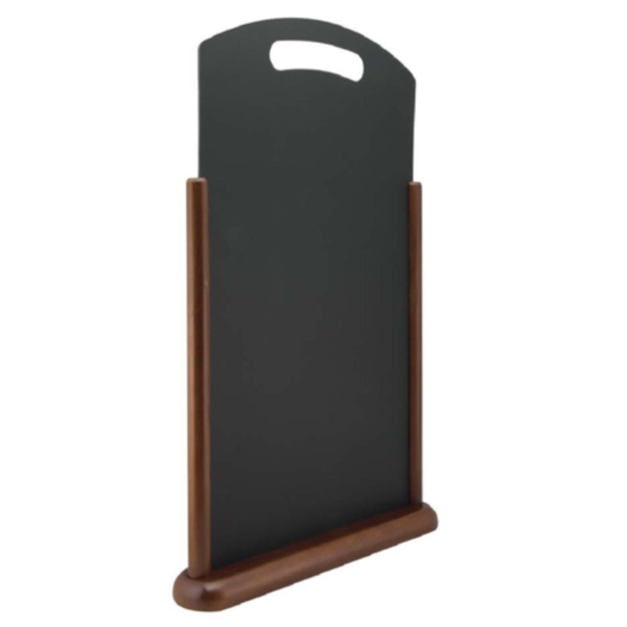 Chalkboard table with handle and dark brown lacquered finish | Wood
