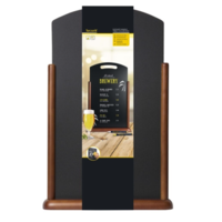 Securit table chalkboard with handle and dark brown lacquered finish | Wood