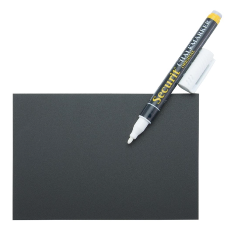 Étiquettes tableau noir A6 avec marqueur craie | 4 supports à pointes et 2 supports transparents | ( 20 pièces )