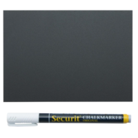 Étiquettes tableau noir A6 avec marqueur craie | 4 supports à pointes et 2 supports transparents | ( 20 pièces )