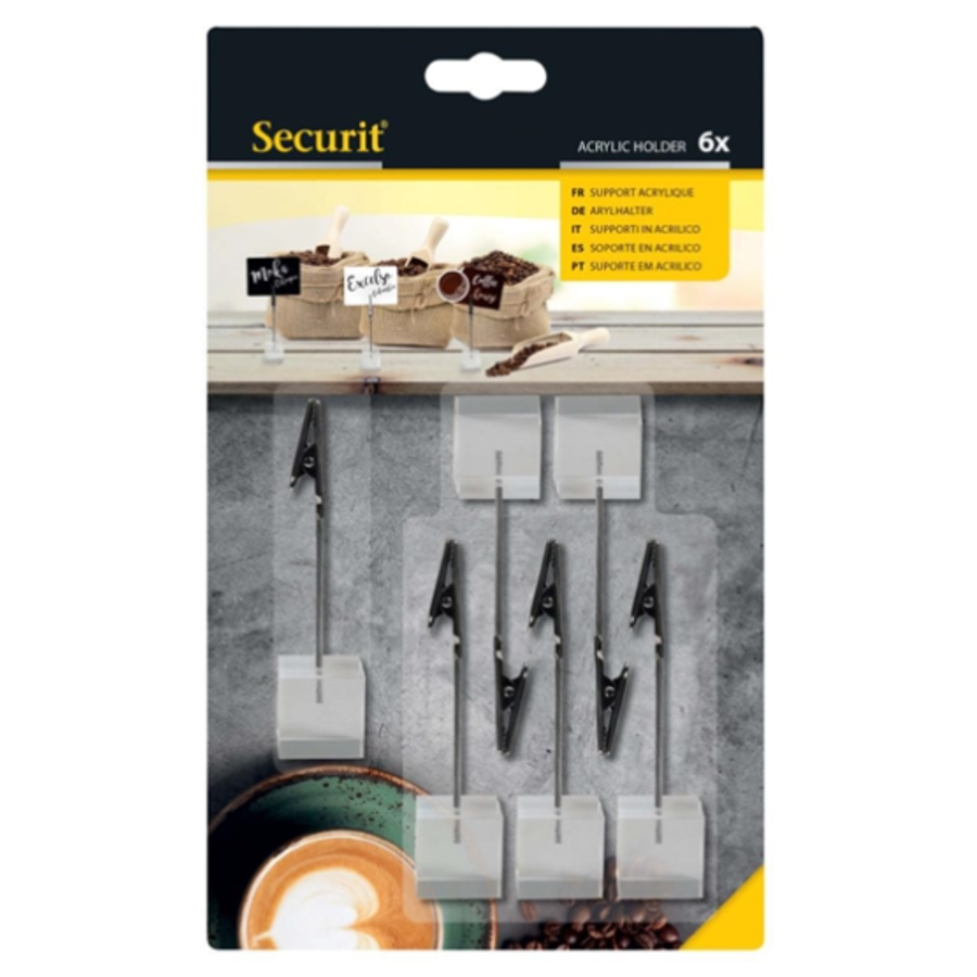 Acryl-Etikettenhalter | Kunststoff | 17 (H) x 10,5 (B) x 32 (T) cm | ( 6 Stück )