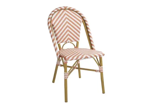 Bolero chaise d'appoint en rotin de style parisien | corail | (paquet de 2) 