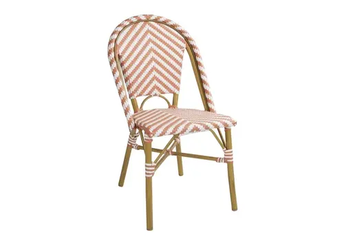  Bolero parisian style rattan side chair | coral | (pack of 2) 