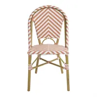 chaise d'appoint en rotin de style parisien | corail | (paquet de 2)