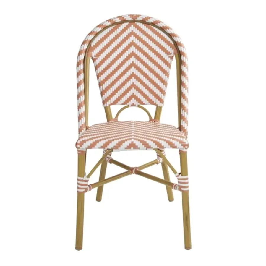 Rattan-Seitenstuhl im Pariser Stil | Koralle | (2er-Pack)