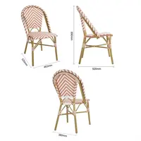 chaise d'appoint en rotin de style parisien | corail | (paquet de 2)