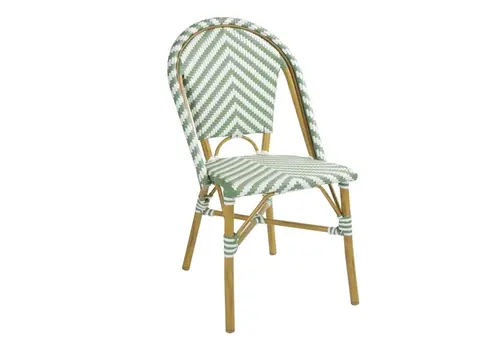  Bolero chaise d'appoint en rotin de style parisien | vert clair | (paquet de 2) 